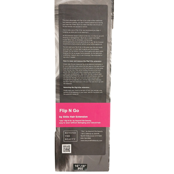 SHE Flip N Go Hair Extension #60 Platinum Blonde – 16-18" Remy Human Hair - Picture 2 of 4